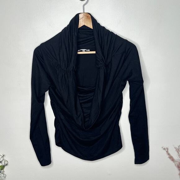 REFORMATION Florentina Knit Off Shoulder Top Black Sz L {GG47} - Picture 3 of 6